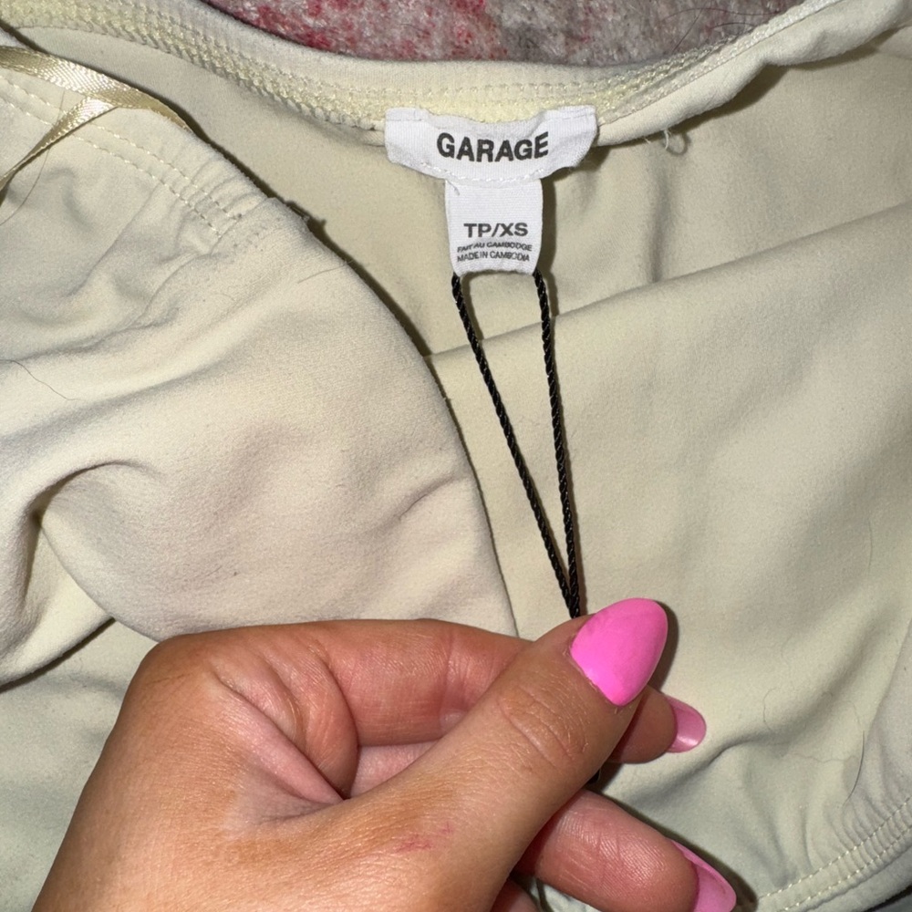 Garage Cream Drawstring Top - Picture 2 of 2